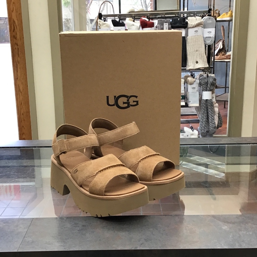 UGG Women's Tan Chunky Platform Sandals